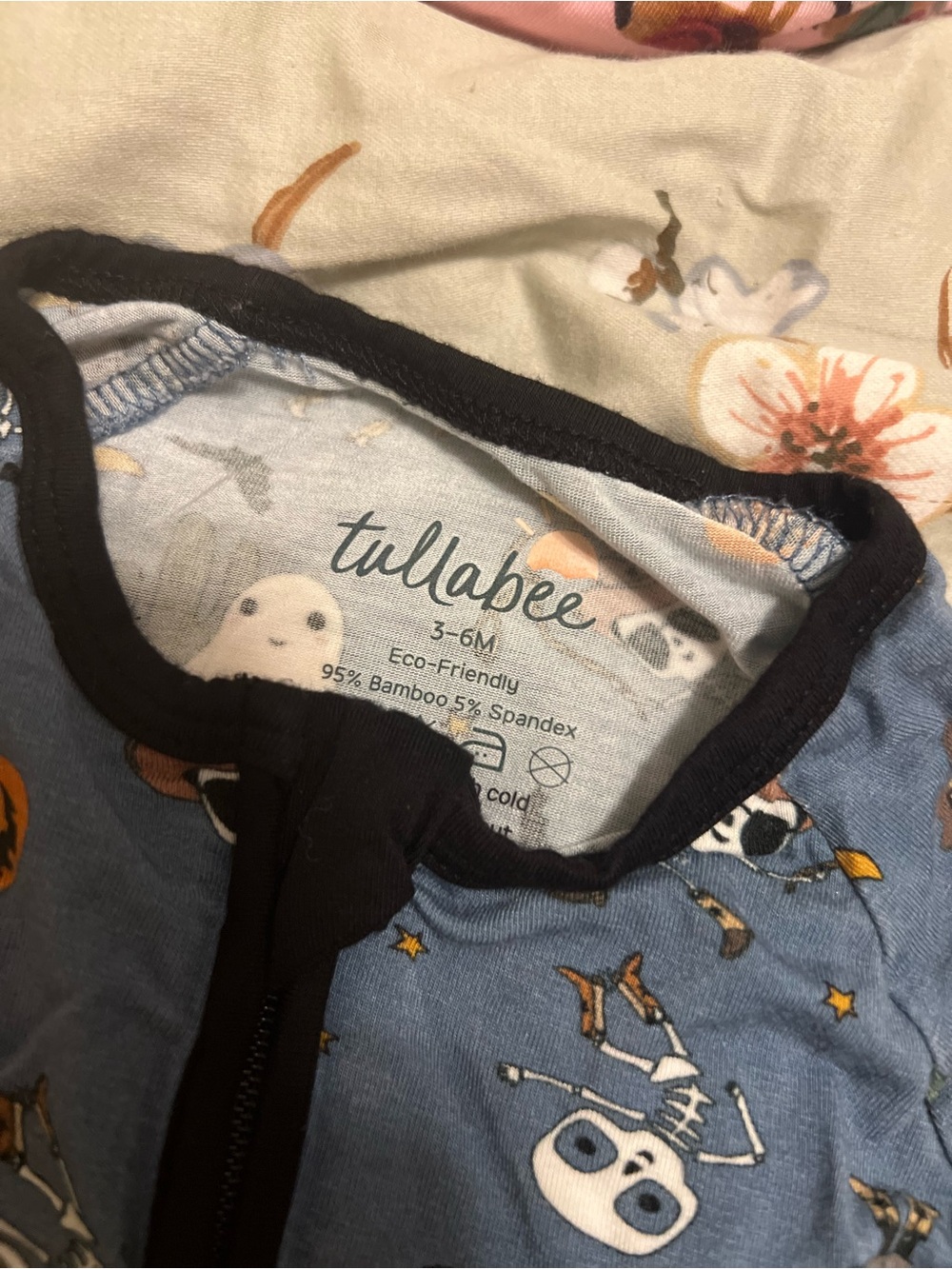 tullabee Halloween Blue Kids Pajamas Sleep Zip Romper